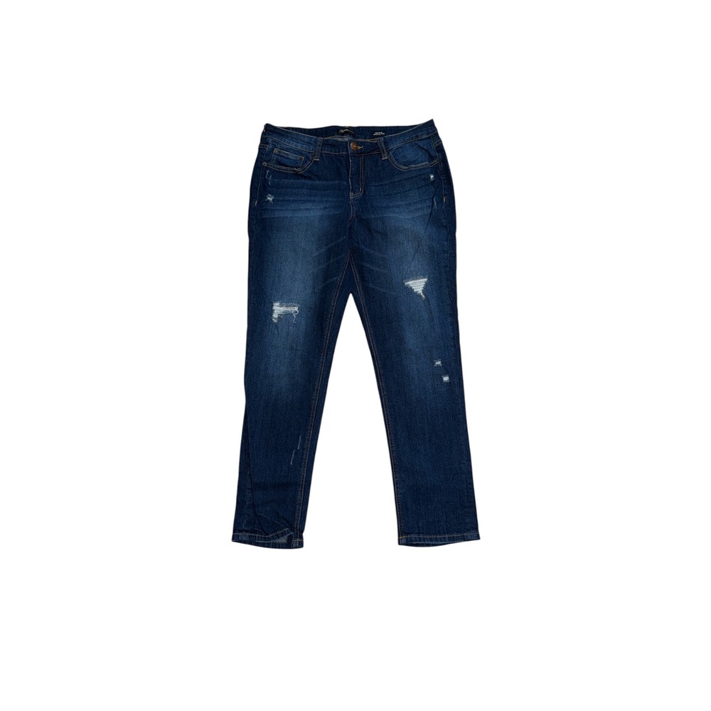 Supplies by Union Bay Womens Mid Rise Vintage Peg Distressed Jeans Blue Size 12